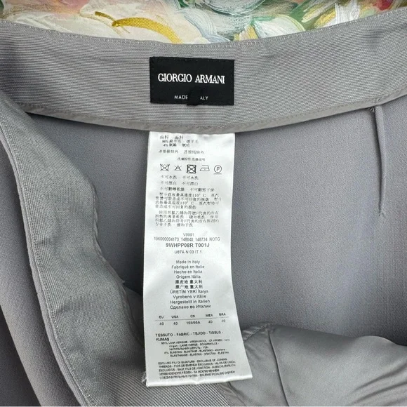 Giorgio Armani Gray Virgin Wool Pants Made in Italy EU40 US4 Straight Leg - Picture 7 of 13